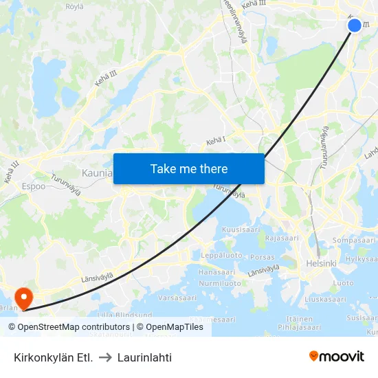 Church Village Interchange to Laurinlahti map