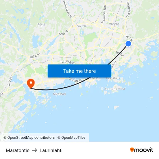 Marathon Road to Laurinlahti map