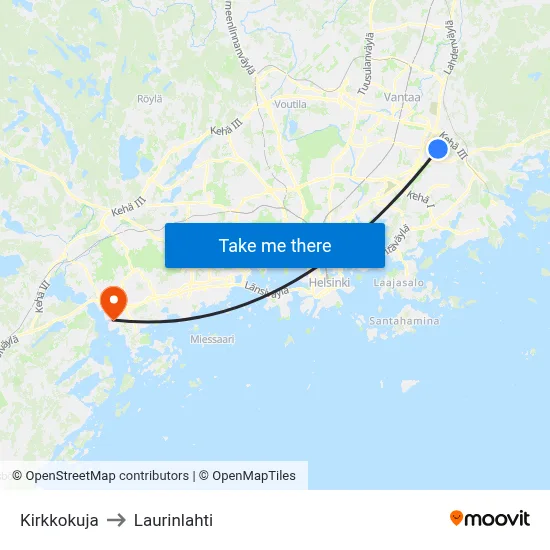Church Lane to Laurinlahti map