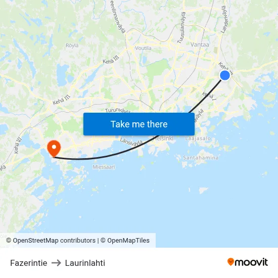 Fazer Road to Laurinlahti map