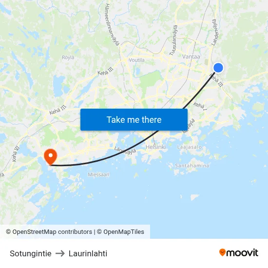 Sotunki Road to Laurinlahti map
