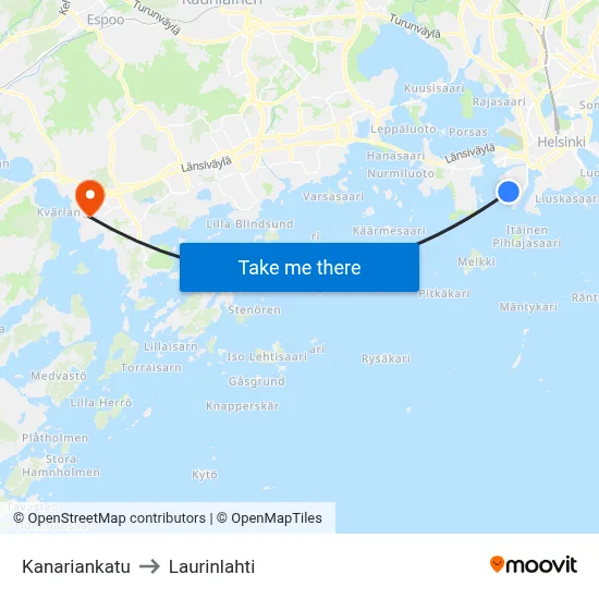 Canary Street to Laurinlahti map
