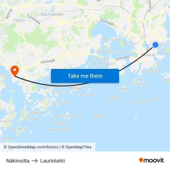 Näkin Bridge to Laurinlahti map
