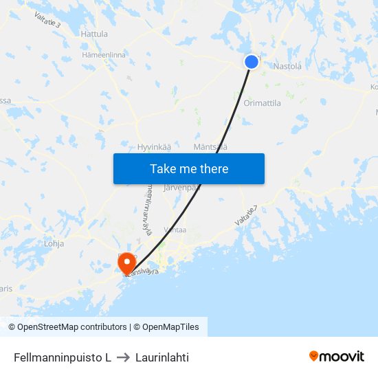 Fellmanninpuisto L to Laurinlahti map