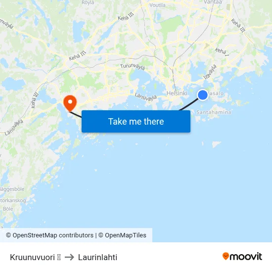 Kruunuvuori 🍽 to Laurinlahti map