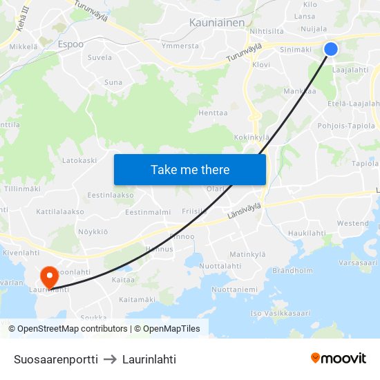Suosaarenportti to Laurinlahti map
