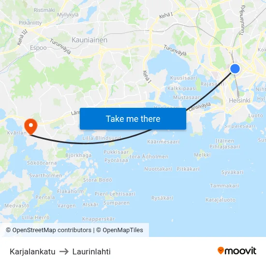 Karjalankatu Street to Laurinlahti map