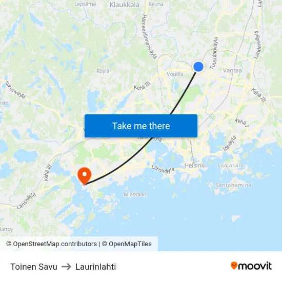 Second Smoke to Laurinlahti map