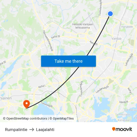 Rumpalintie Road to Laajalahti map
