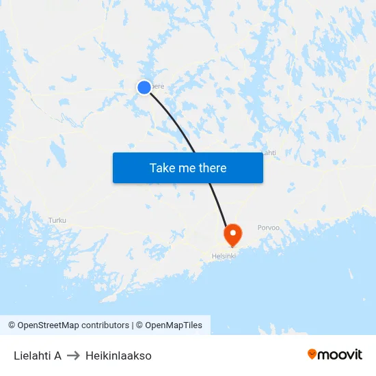 Lielahti A to Heikinlaakso map