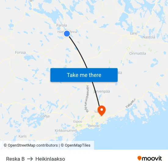 Reska B to Heikinlaakso map