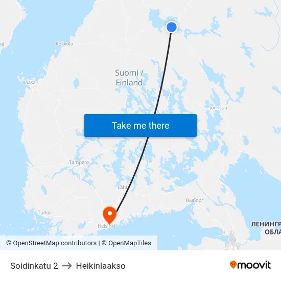Soidinkatu 2 to Heikinlaakso map