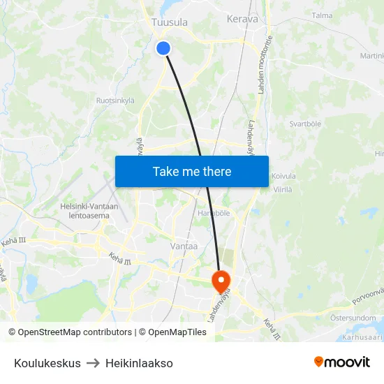 School Center to Heikinlaakso map