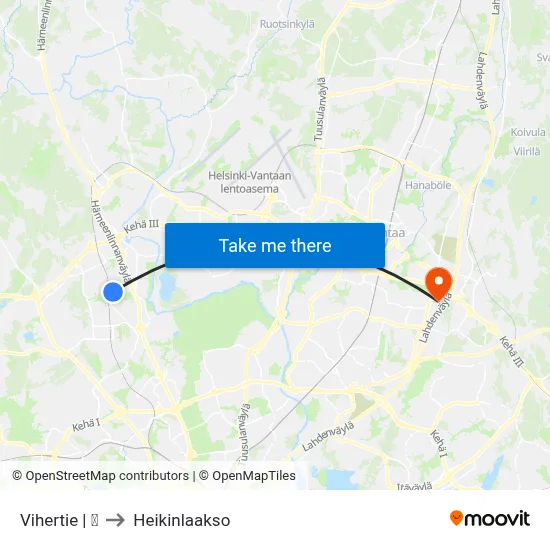 Vihertie | 🌳 to Heikinlaakso map