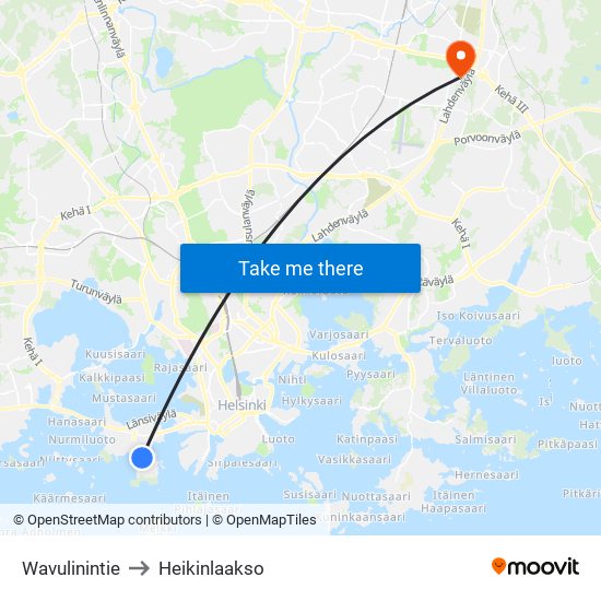 Wavulinintie to Heikinlaakso map