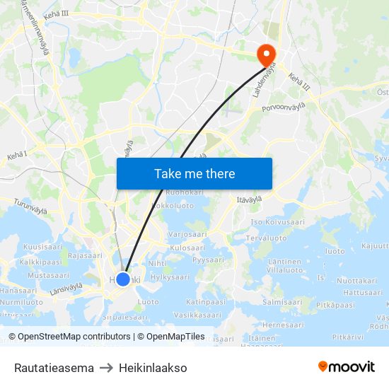 Rautatieasema to Heikinlaakso map