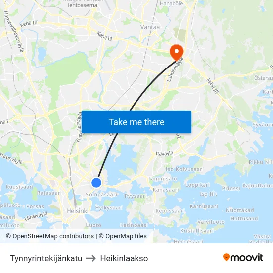 Cooper Street to Heikinlaakso map