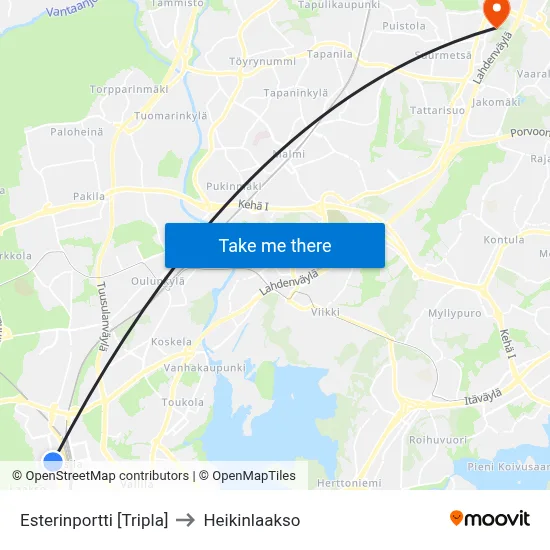 Esteri's Gate [Tripla] to Heikinlaakso map