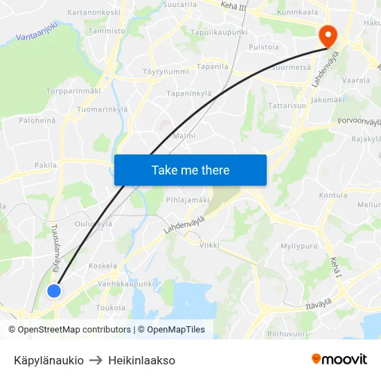 Kapyla Square to Heikinlaakso map