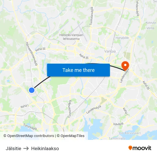Jälsi Road to Heikinlaakso map