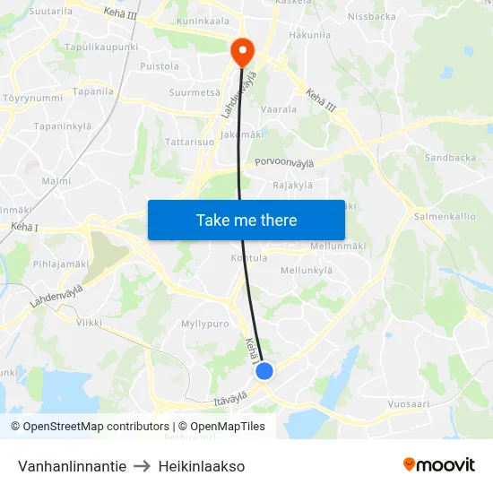 Old Castle Road to Heikinlaakso map