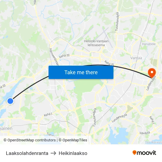 Laaksolahti Shore to Heikinlaakso map