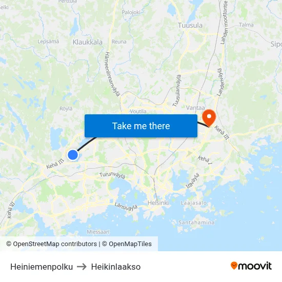 Heiniemi Path to Heikinlaakso map