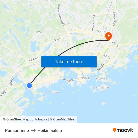 Boatswain's Slope to Heikinlaakso map