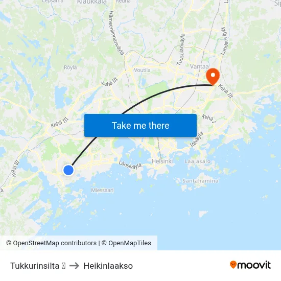 Tukkurinsilta 🛍️ to Heikinlaakso map