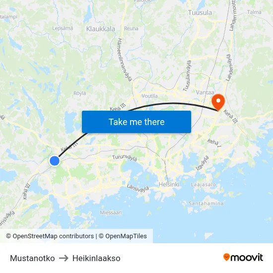 Black Valley to Heikinlaakso map