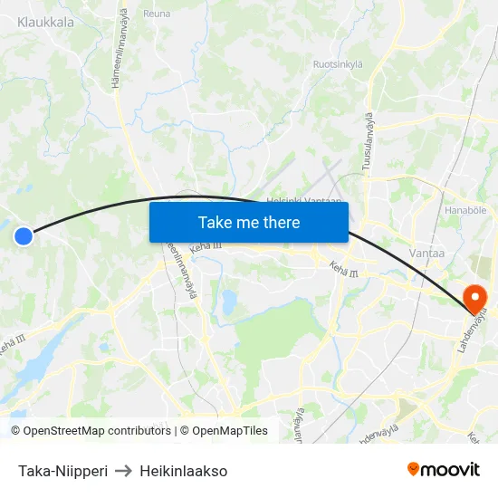 Back Niipperi to Heikinlaakso map