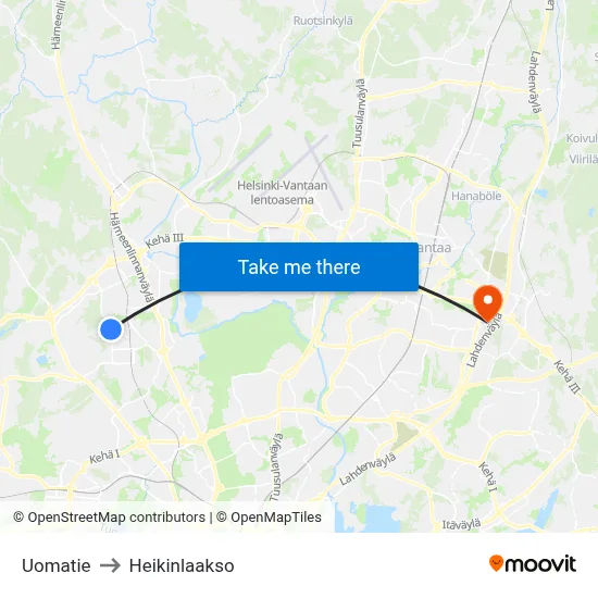 Stream Road to Heikinlaakso map