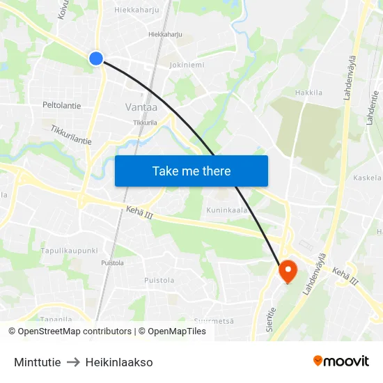 Mint Road to Heikinlaakso map