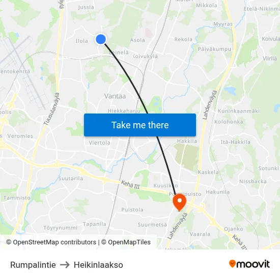Rumpalintie Road to Heikinlaakso map
