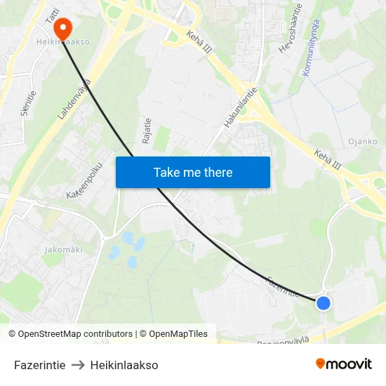 Fazer Road to Heikinlaakso map