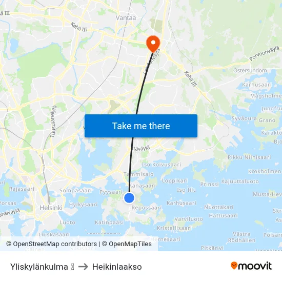 Yliskylänkulma 🏟️ to Heikinlaakso map