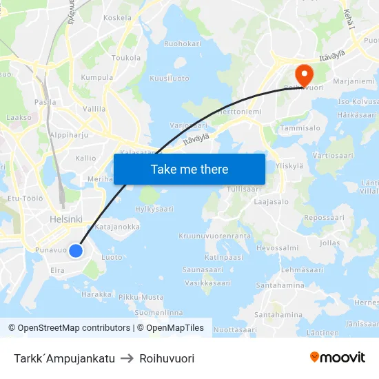 Sharpshooter Street to Roihuvuori map