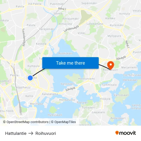 Hattula Road to Roihuvuori map
