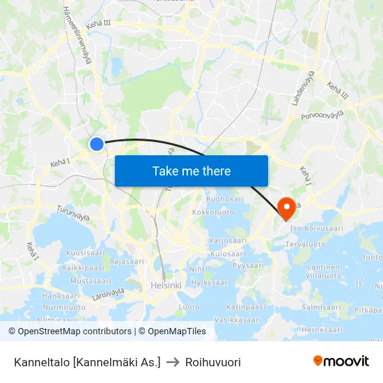 Kanneltalo [Kannelmäki As.] to Roihuvuori map