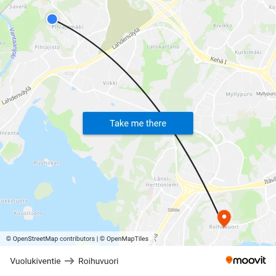 Soapstone Road to Roihuvuori map