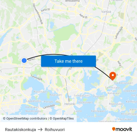 Rail Track Alley to Roihuvuori map