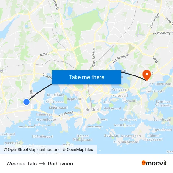 Weegee House to Roihuvuori map