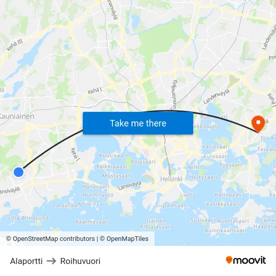 Alaportti to Roihuvuori map