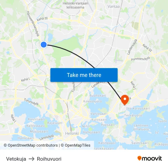 Tow Alley to Roihuvuori map