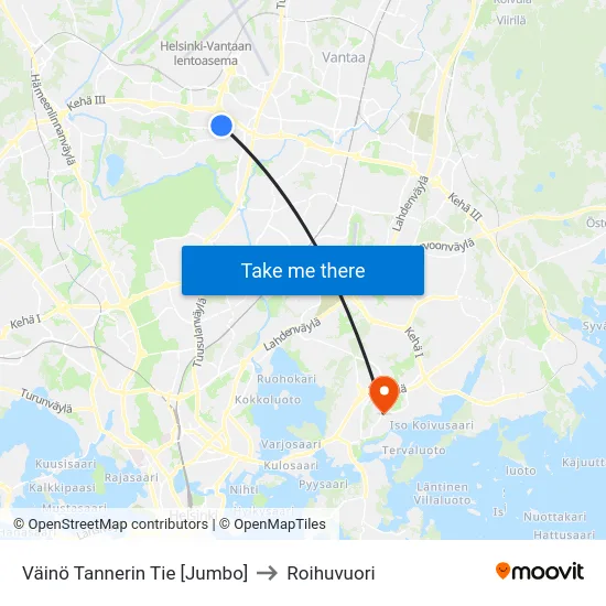 Väinö Tannerin Tie  [Jumbo] to Roihuvuori map