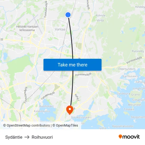 Heart Road to Roihuvuori map
