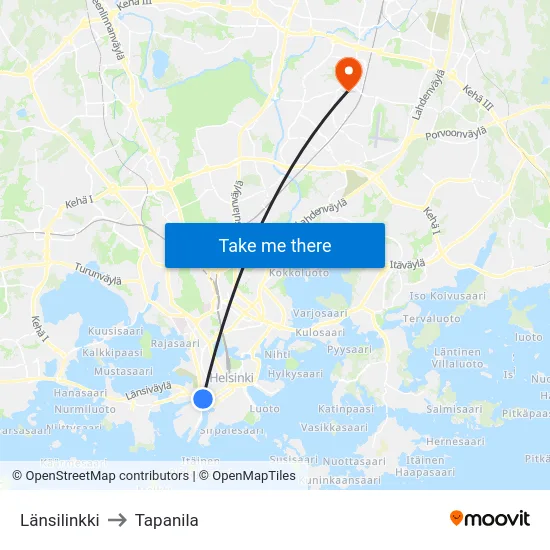 Länsilinkki to Tapanila map