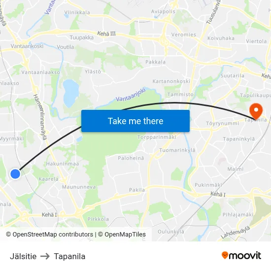 Jälsi Road to Tapanila map