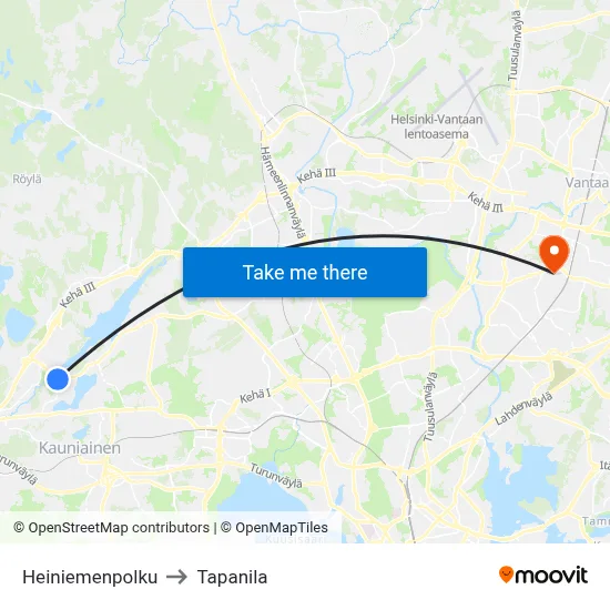 Heiniemi Path to Tapanila map