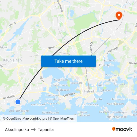 Akselinpolku to Tapanila map